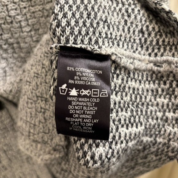 NIC + ZOE White Black Knit Cardigan Jacket Color Block Sweater Size M - Picture 7 of 7